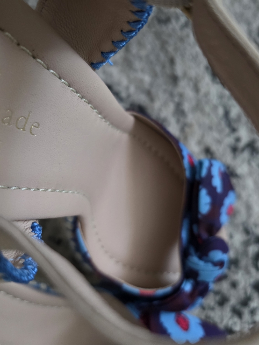 Kate Spade Jane Floral Bow Espadrille Wedge Sandals Womns 9.5 Preppy Chic Spring - Picture 4 of 6